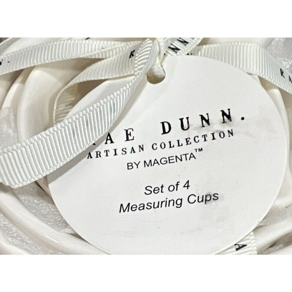Set Of 4 Rae‎ Dunn Ceramic Measuring Cups Nesting Ivory ONE HALF THIRD QUARTER - Picture 5 of 5